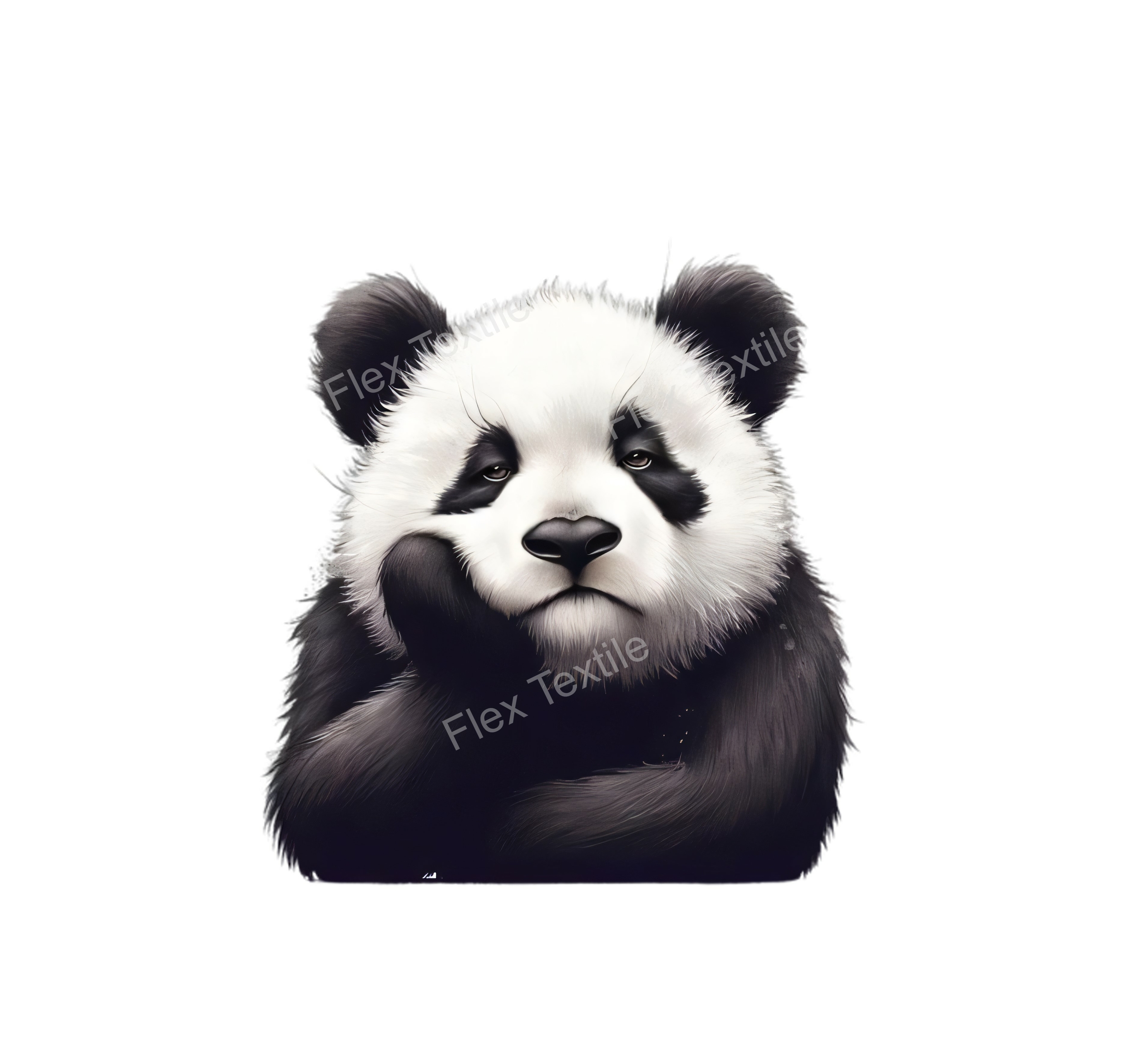 Panda pense transfert thermocollant impression DTF flex textile