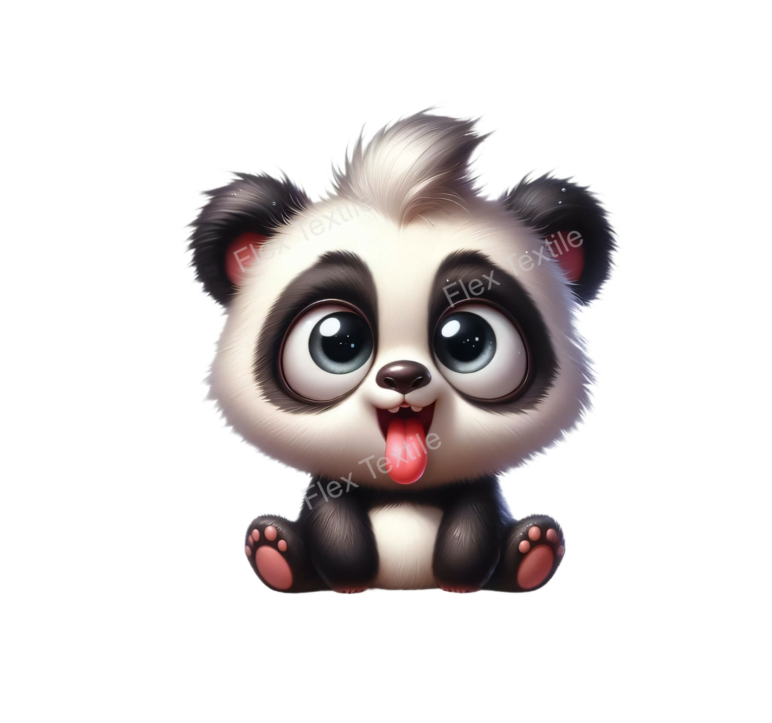 Panda meche langue transfert thermocollant impression DTF flex textile