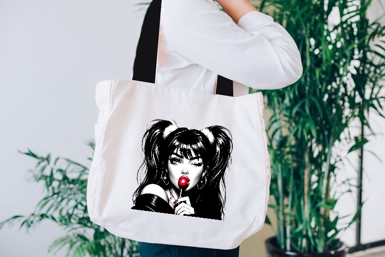 femme sucette transfert thermocollant impression dtf flex textile t-shirt femme homme enfant sac shopping course sport mains bag