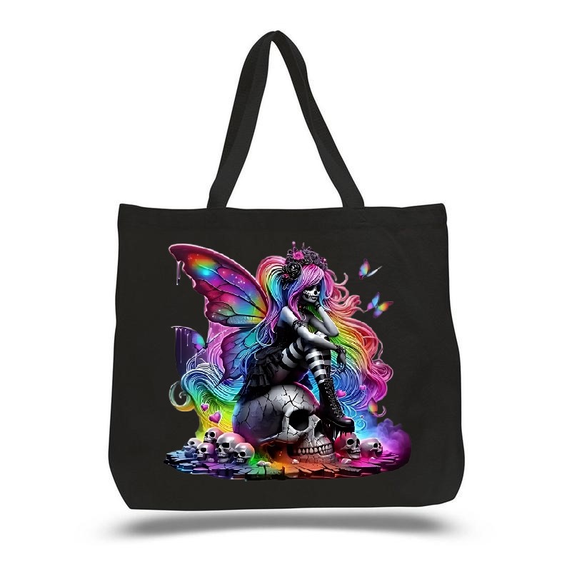 Fée Crânes Rainbow transfert thermocollant impression dtf flex textile t-shirt femme homme enfant sac shopping mains sport