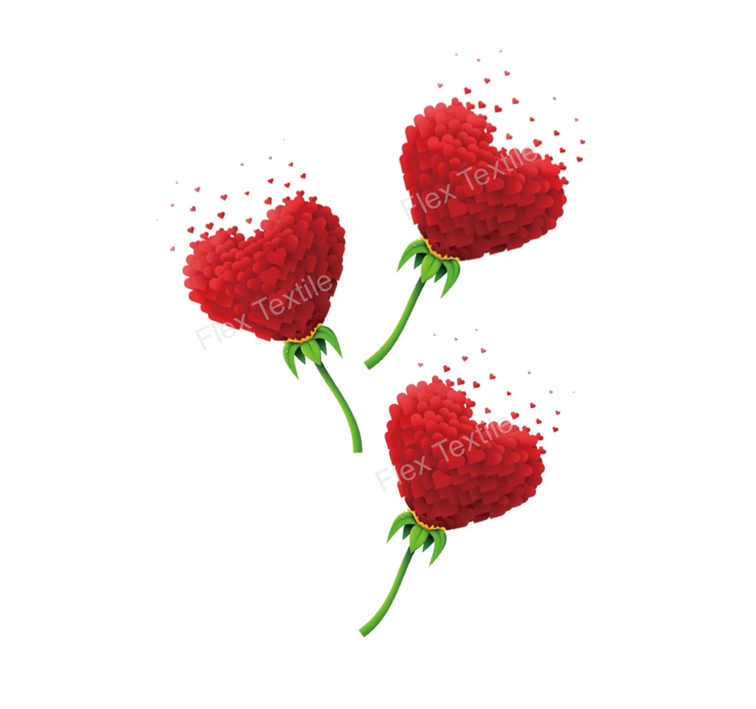 fleurs formes coeurs transfert thermocollant impression dtf flex textile