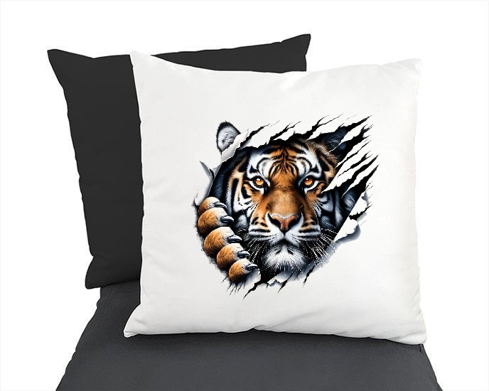 Tigre Déchiré transfert thermocollant impression dtf flex textile coussin oreiller accessoir déco objet