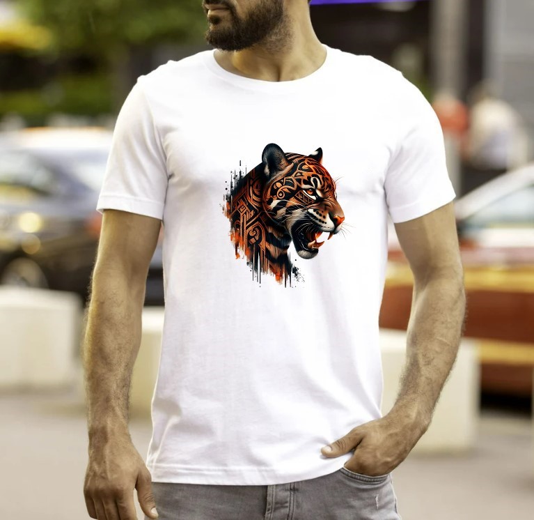 tête félin tatouages transfert thermocollant impression dtf flex textile t-shirt homme femme enfant sweat top débardeur pull
