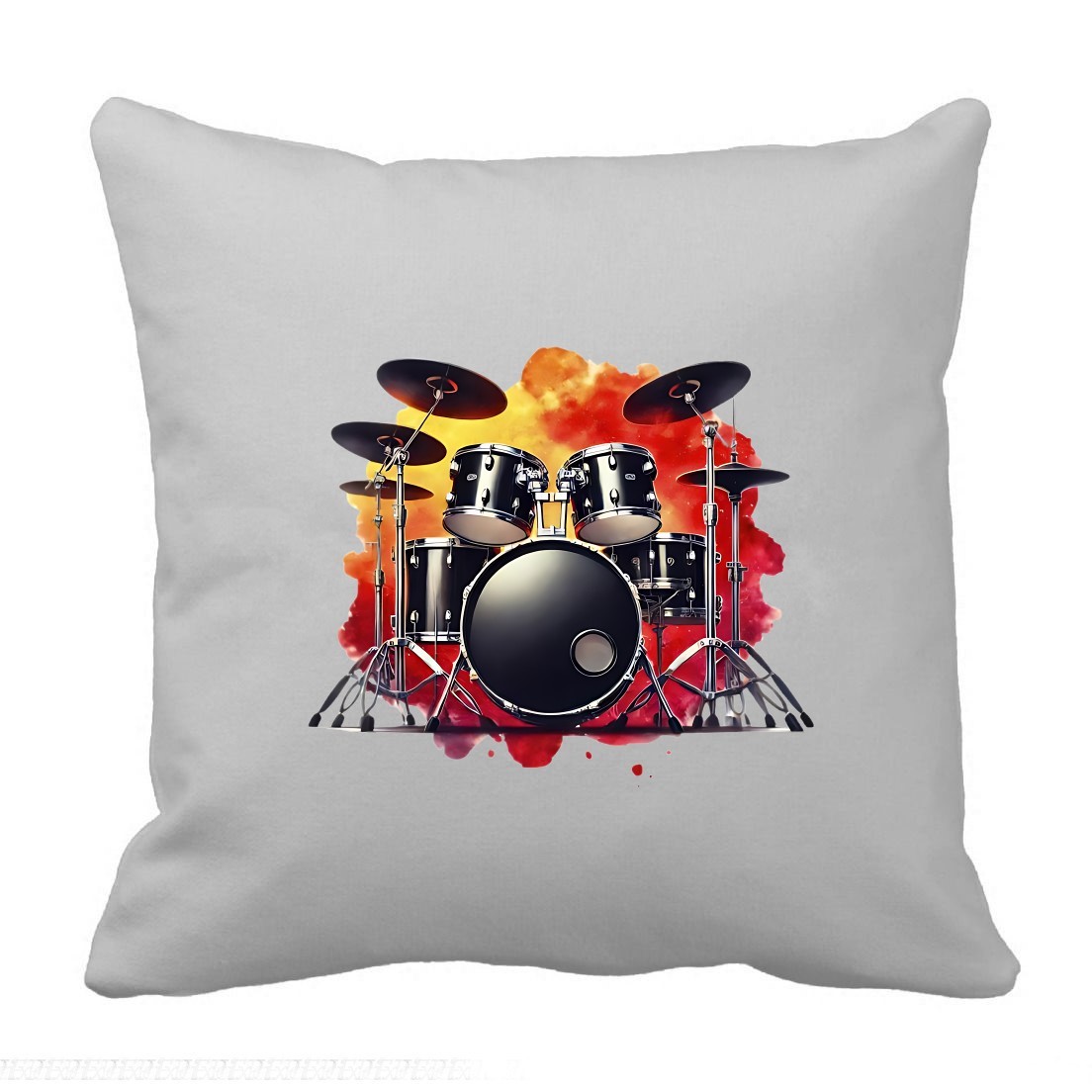 instrument batterie transfert thermocollant impression dtf flex textile coussin oreiller objet déco accessoire