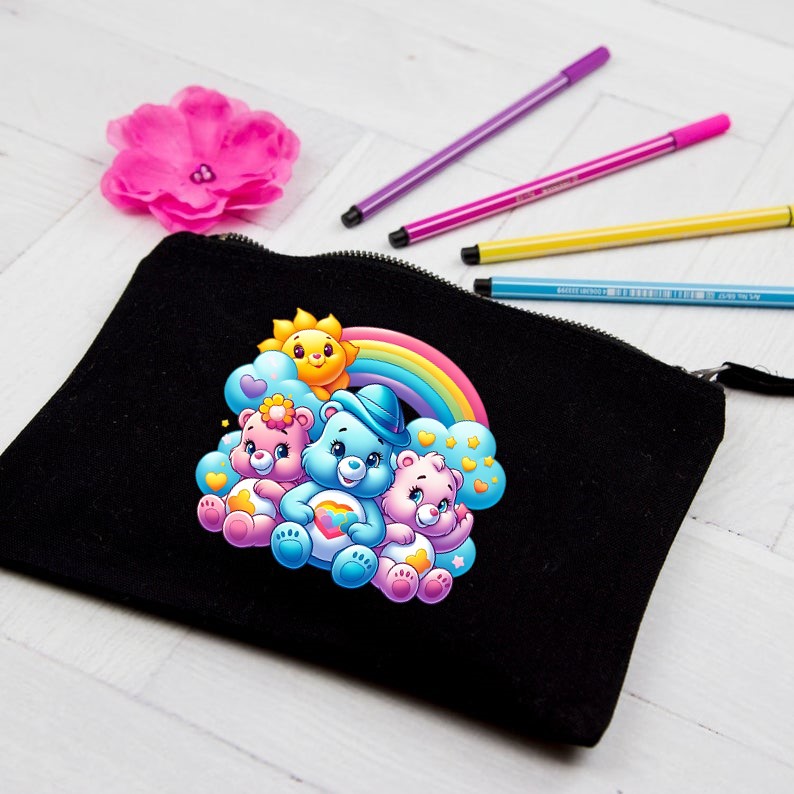 Ourson Couleurs Transfert thermocollant impression dtf flex textile trousse école maquillage make-école secours