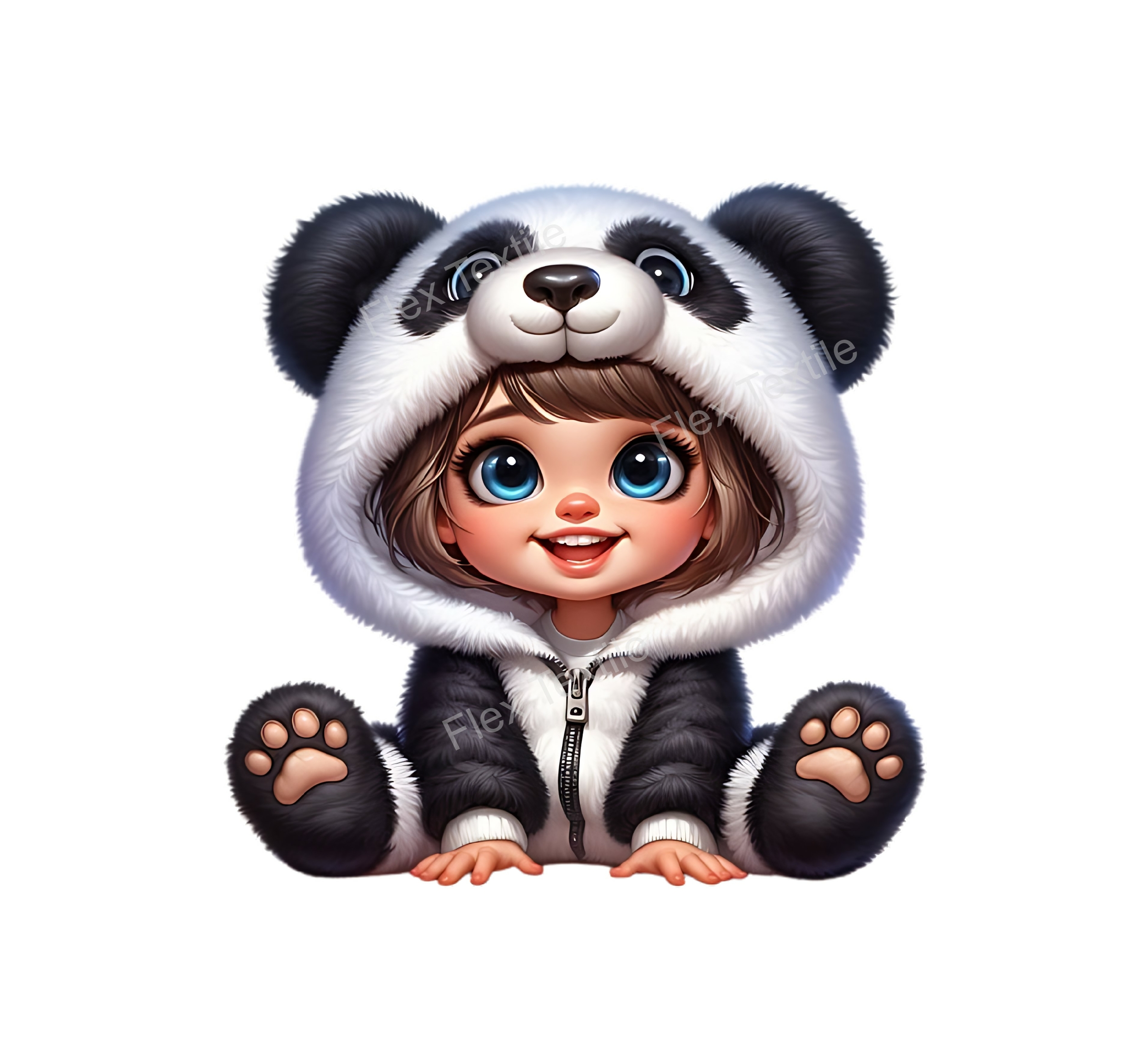 enfant panda transfert thermocollant impression dtf flex textile