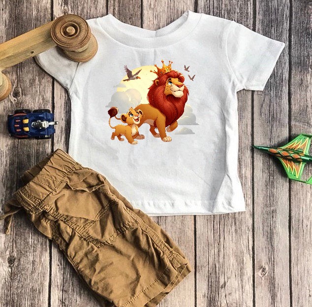 roi lion simba transfert thermocollant impression dtf flex textile tshirt enfant bébé ado femme homme sweat blouson veste pull