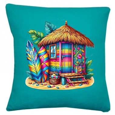 cabane planches couleurs transfert thermocollant impression dtf lfex textile coussin oreiller objat accessoire déco