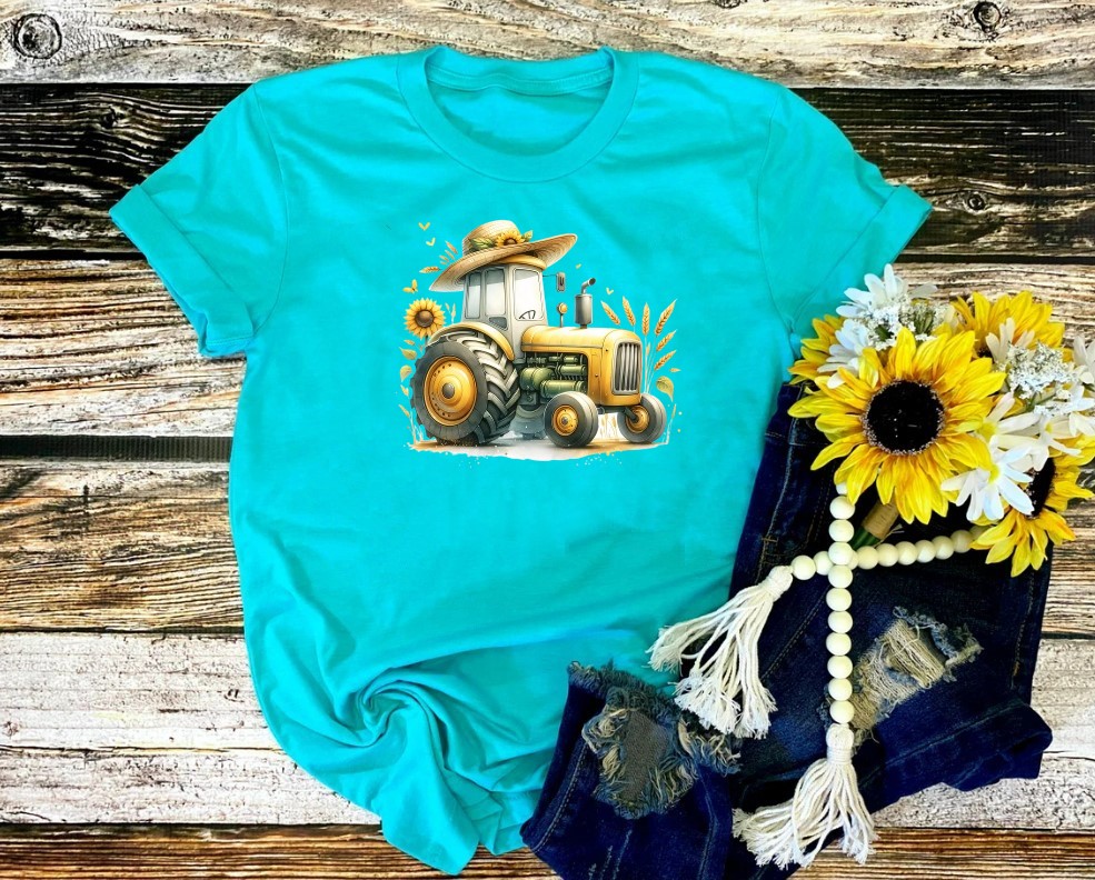 Tracteur Chapeau transfert thermocollant impression dtf flex textile t-shirt homme femme enfant sweat pull veste jeans