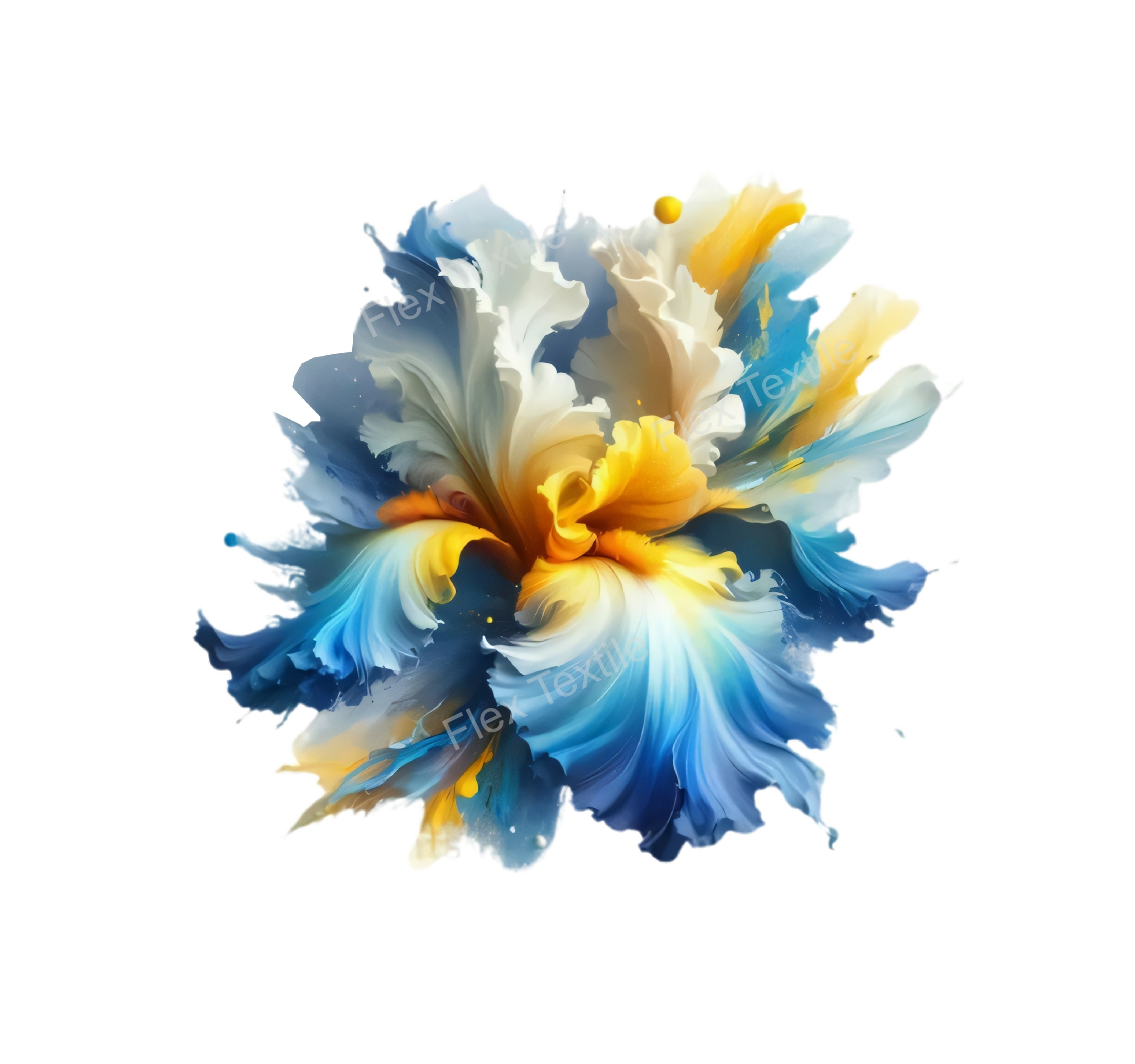 Fleur Iris Fumée Transfert thermocollant impression dtf flex textile