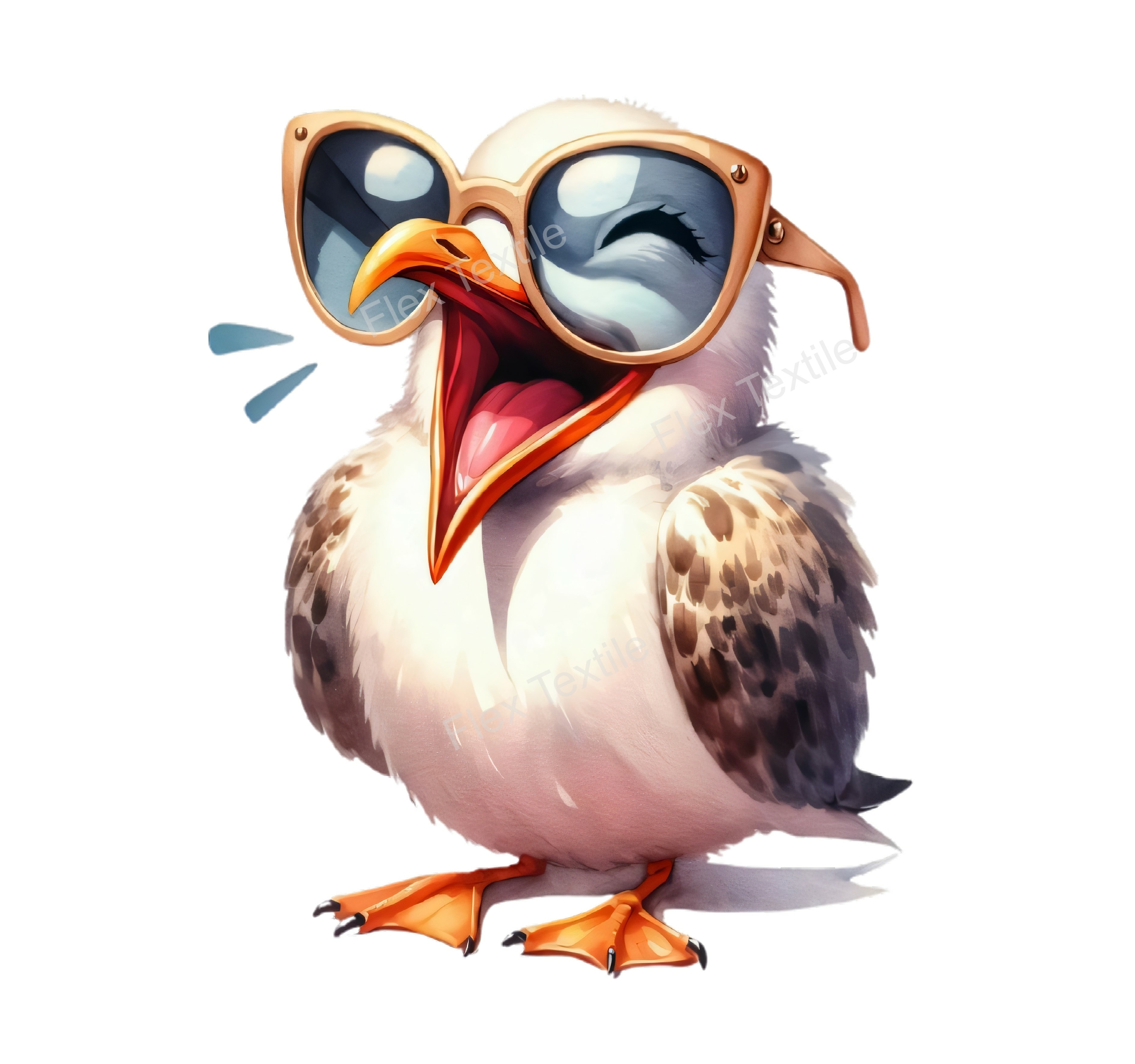 Mouette Rieuse Lunettes Transfert Thermocollant Impression dtf Flex Textile