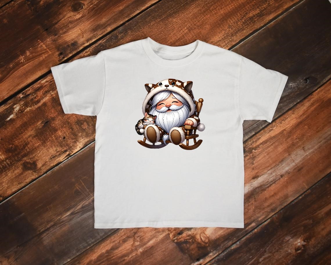 gnome chat transfert thermocollant impression dtf flex textile t-shirt enfant femme homme bébé sweat pull