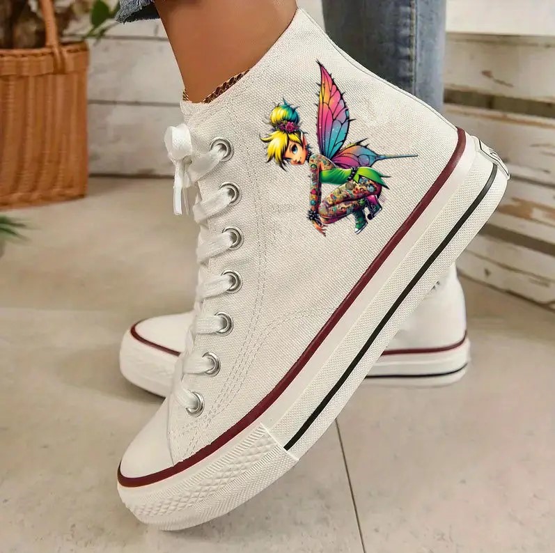 elfe clochette couleurs transfert thermocollant impression dtf flex textile chaussure toile jeans