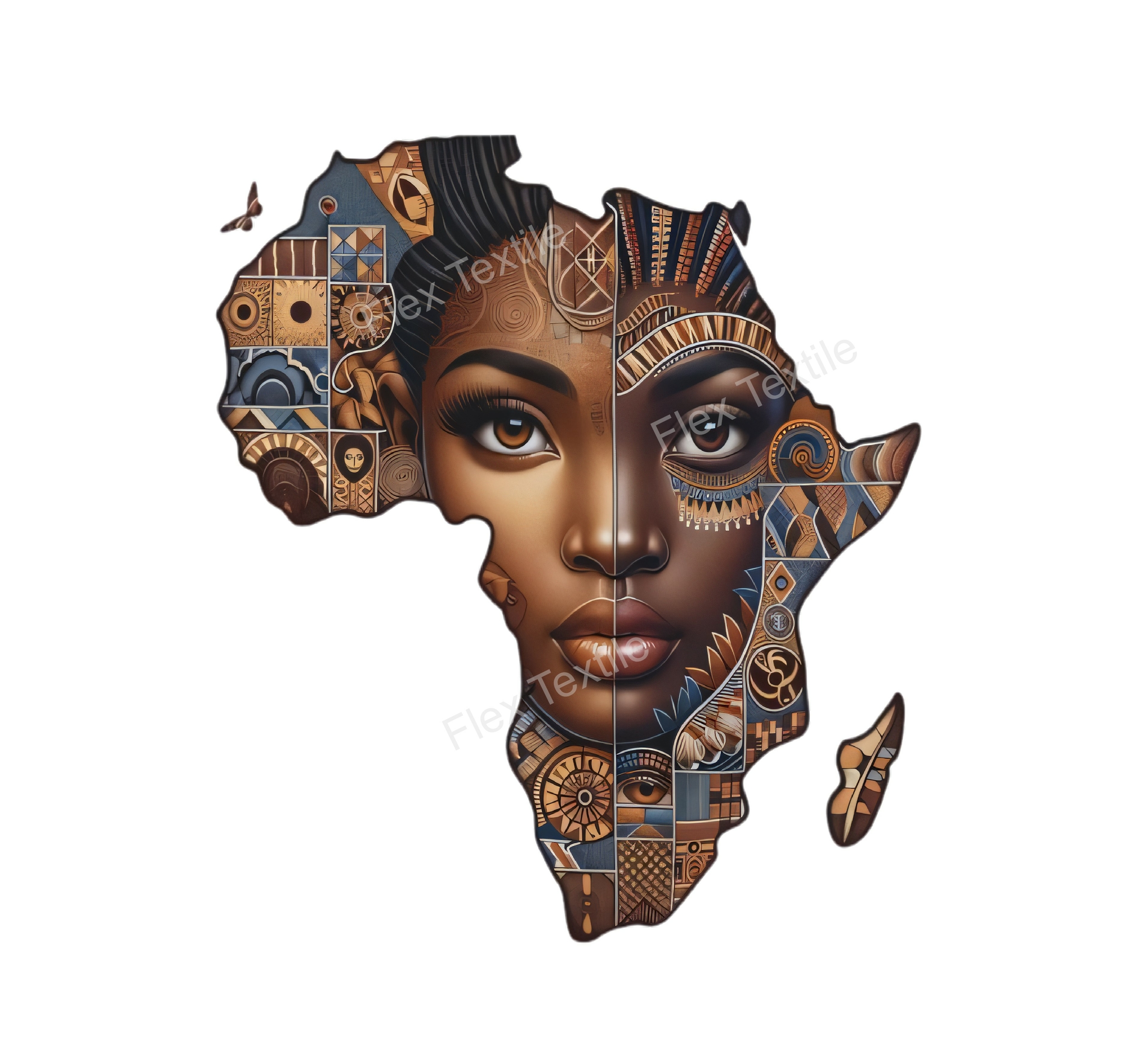 Afrique Femme Afro transfert thermocollant impression dtf flex textile