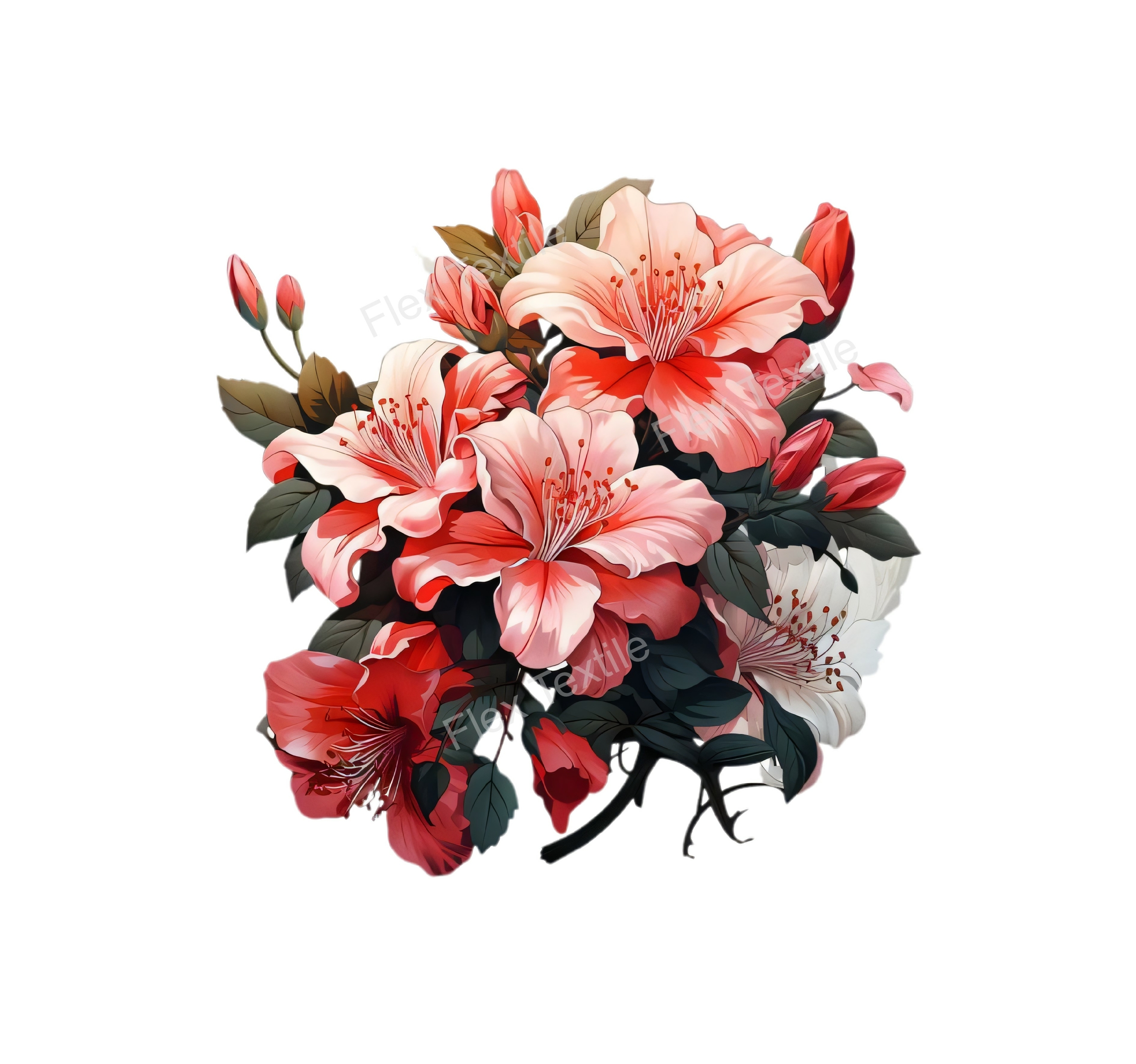 Bouquet Lys transfert thermocollant impression dtf flex textile