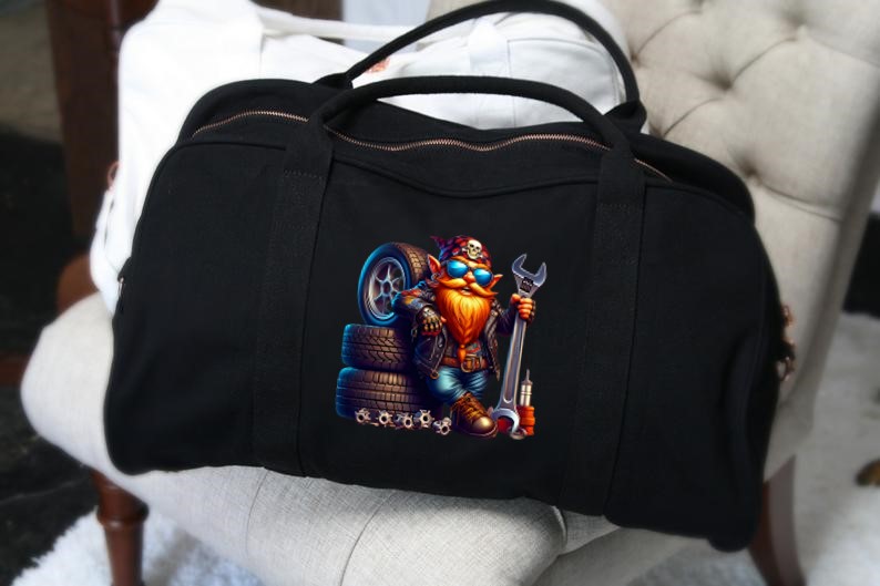 Mécano Roues Clé transfert thermocollant impression dtf flex textile sac sport plage dos voyage mains shopping
