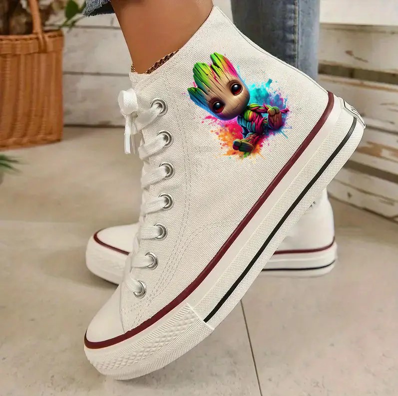 groot assis couleurs transfert thermocollant impression dtf flex textile chaussures accessoires déco tissu basket converse nike