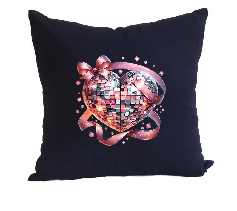 coeur facettes ruban transfert thermocollant impression dtf flex textile coussin oreillers accessoire déco