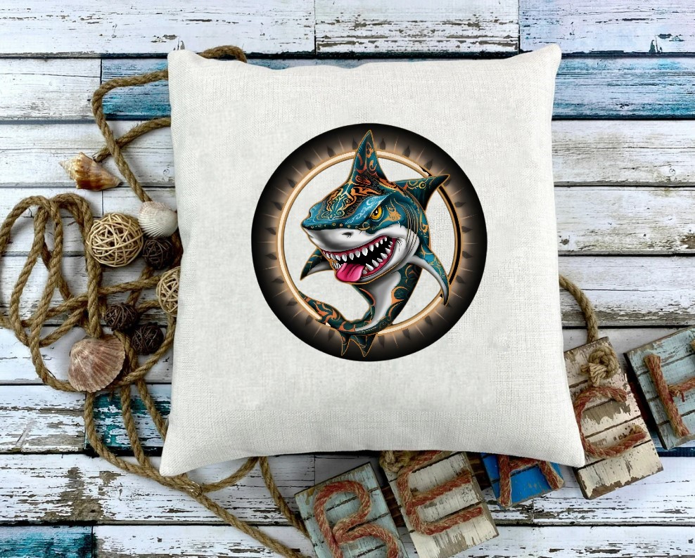 Requin Tatouages Oeil transfert thermocollant impression dtf flex textile coussin oreillers accessoires déco