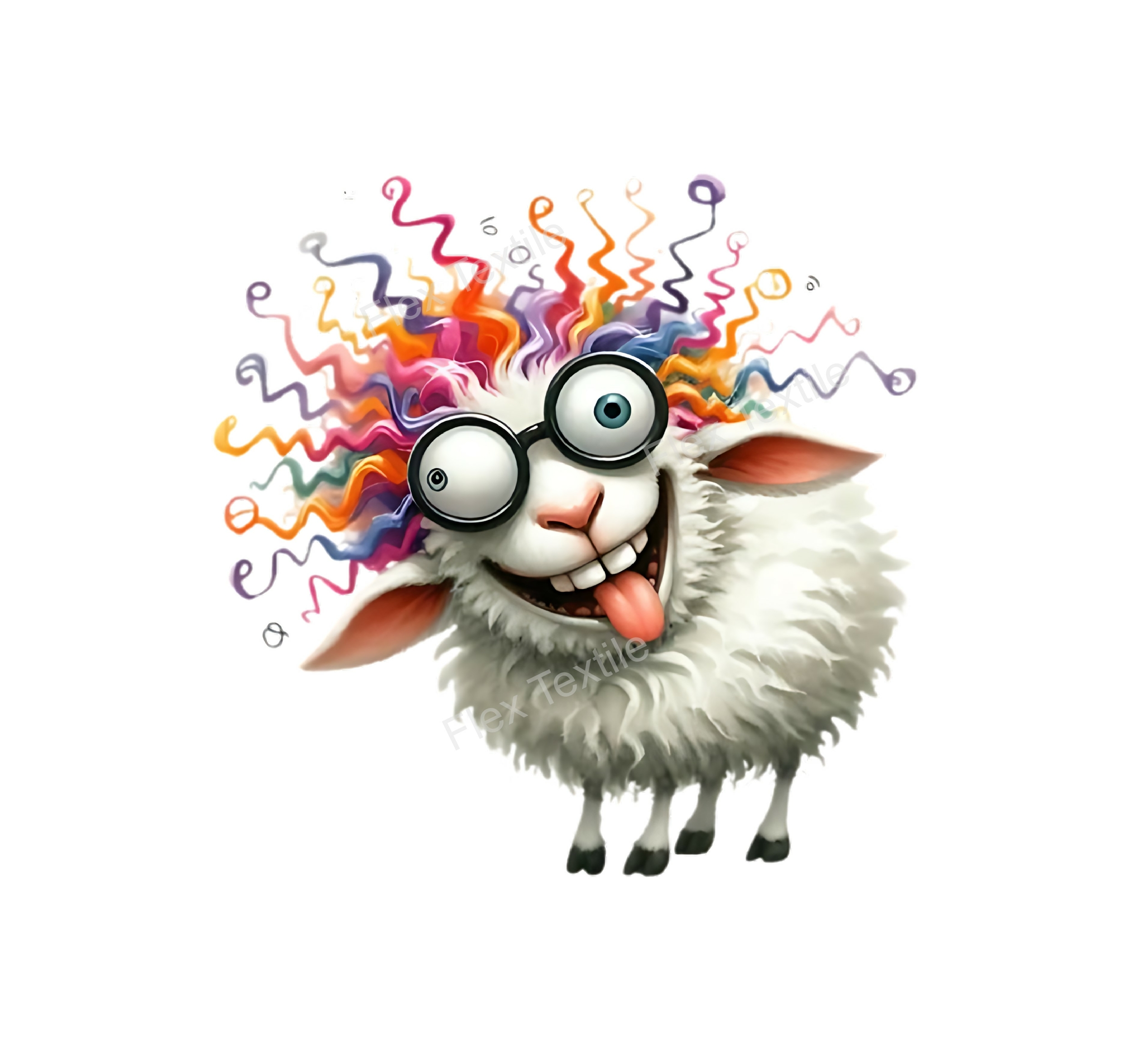 mouton cheveux humour transfert thermocollant impression dtf flex textile