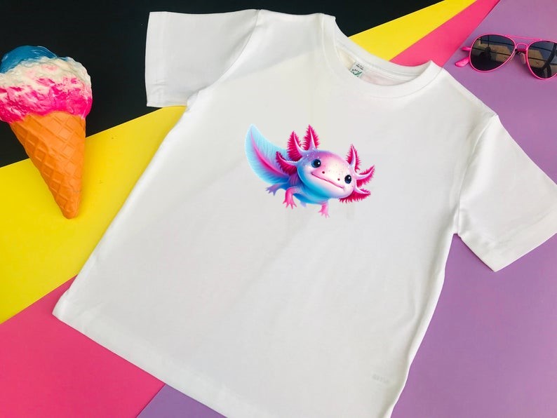 axolotl transfert thermocollant impression dtf flex textile t-shirt enfant femme homme jogging sweat pull veste jeans pantalon