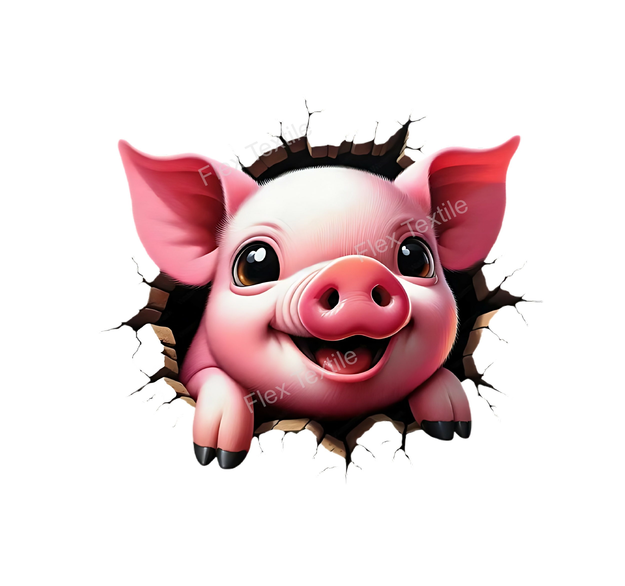 tête cochon humour transfert thermocollant impression dtf flex textile