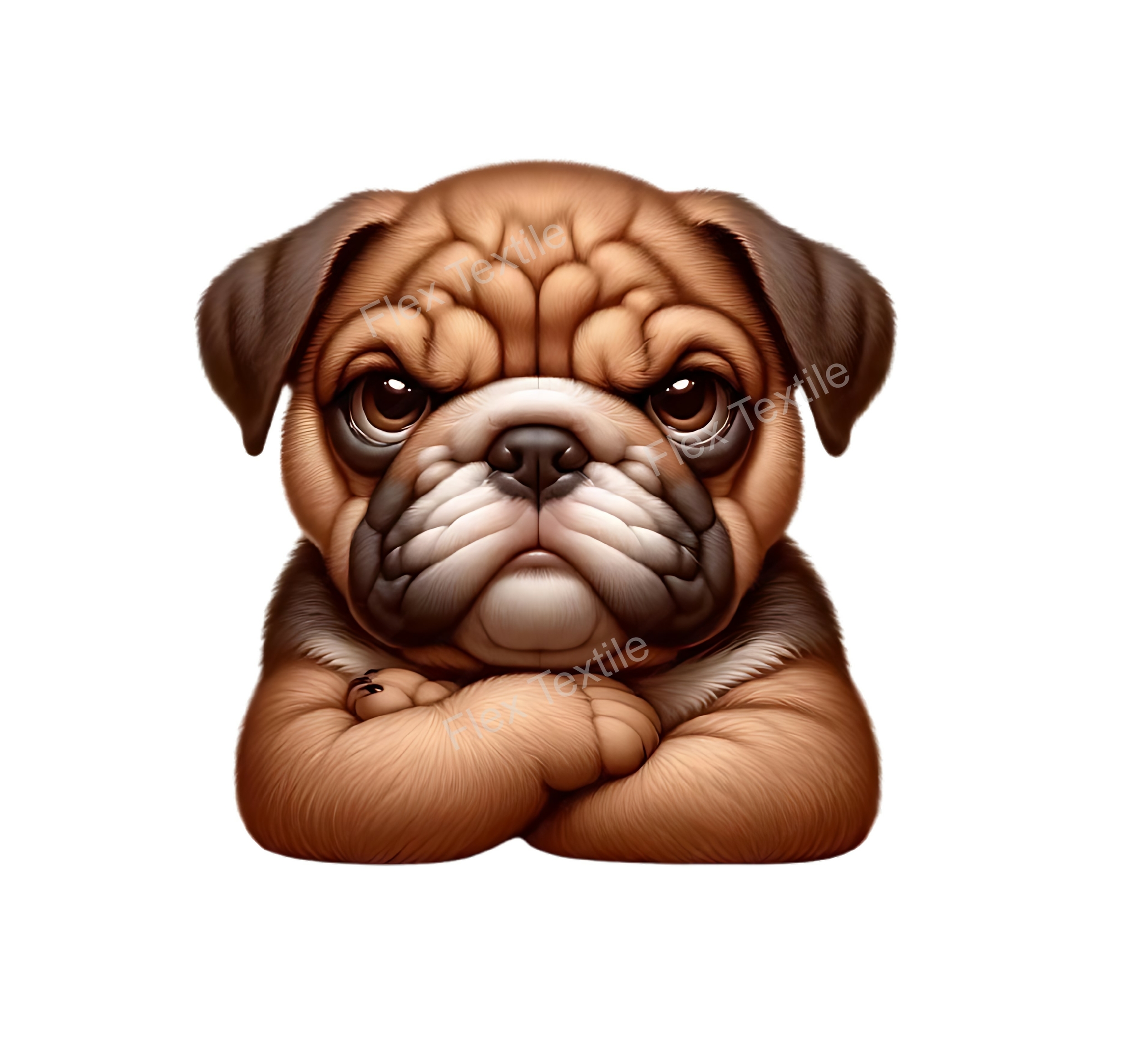 chien pas content transfert thermocollant impression dtf flex textile
