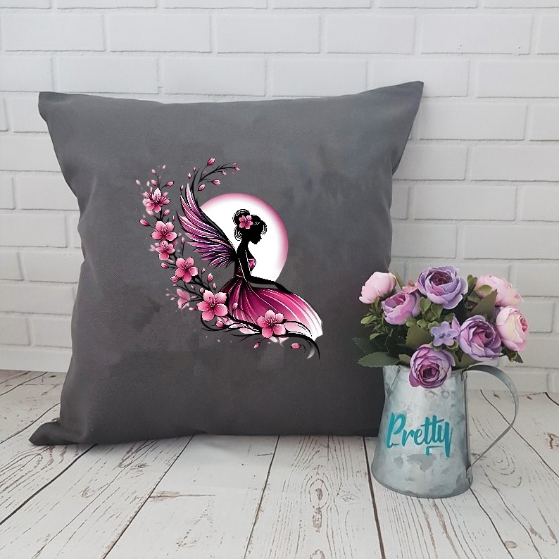 Fée Branche Fleurs transfert thermocollant impression dtf flex textile oreillers coussin accessoires déco