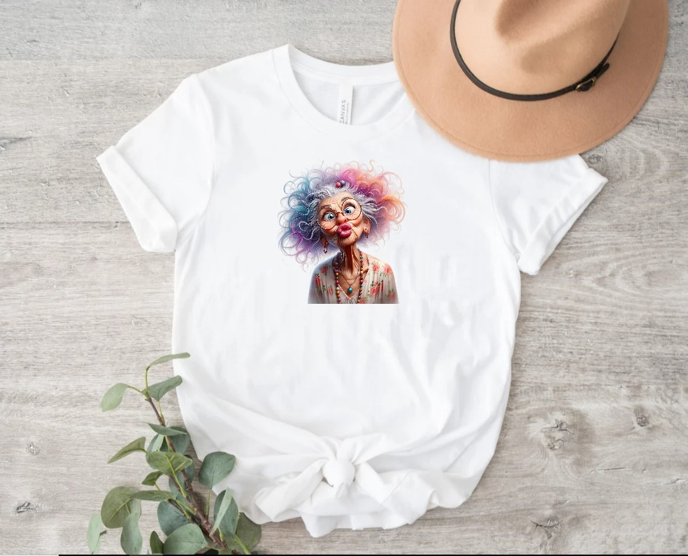 Mamie Bisou Humour transfert thermocollant impression dtf flex textile t-shirt femme enfant homme sweat jeans veste pull