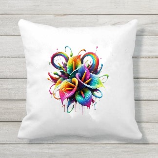 Bouquet Fleurs Rainbow transfert thermocollant impression dtf flex textile coussin oreilles accessoires déco