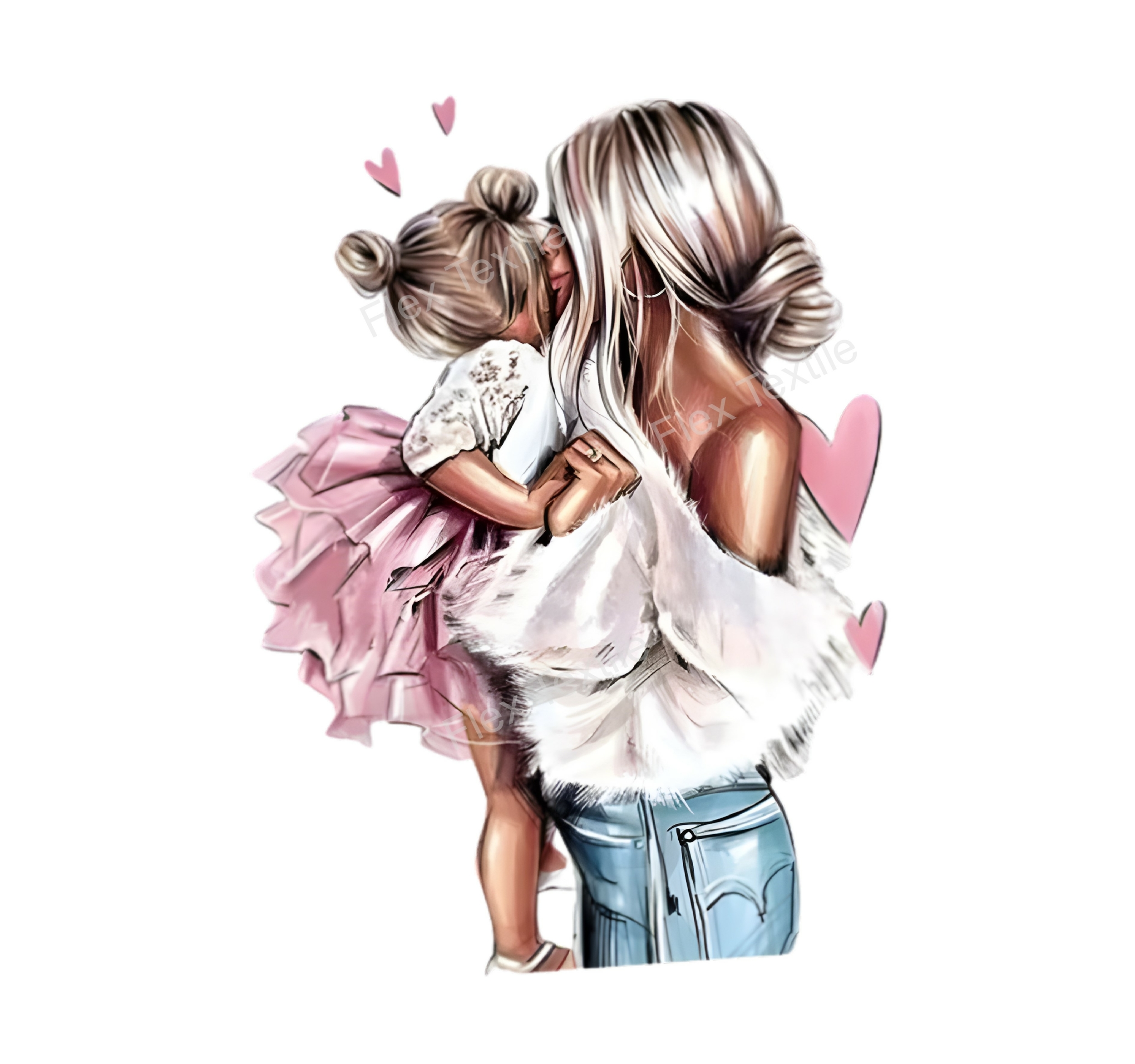Maman Fille transfert thermocollant flex textile