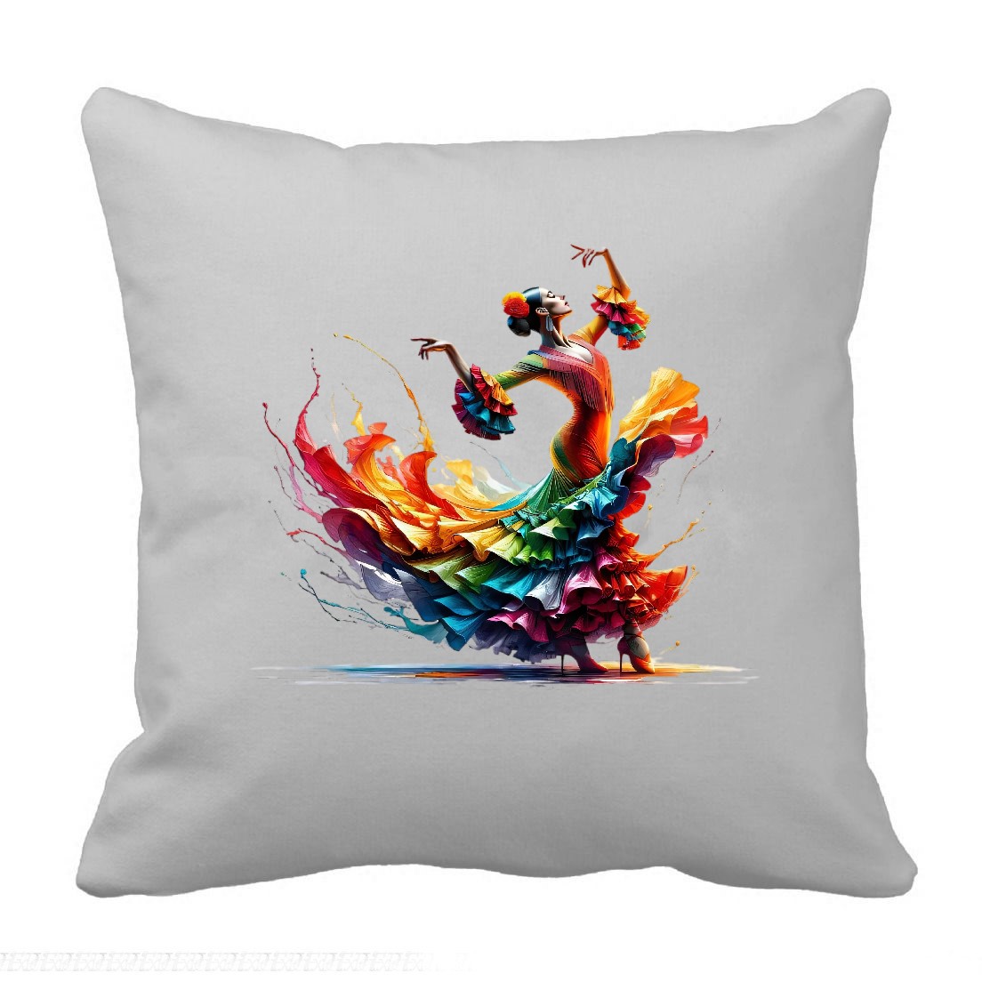 Danseuse Flamenco transfert thermocollant flex textile coussin oreiller déco