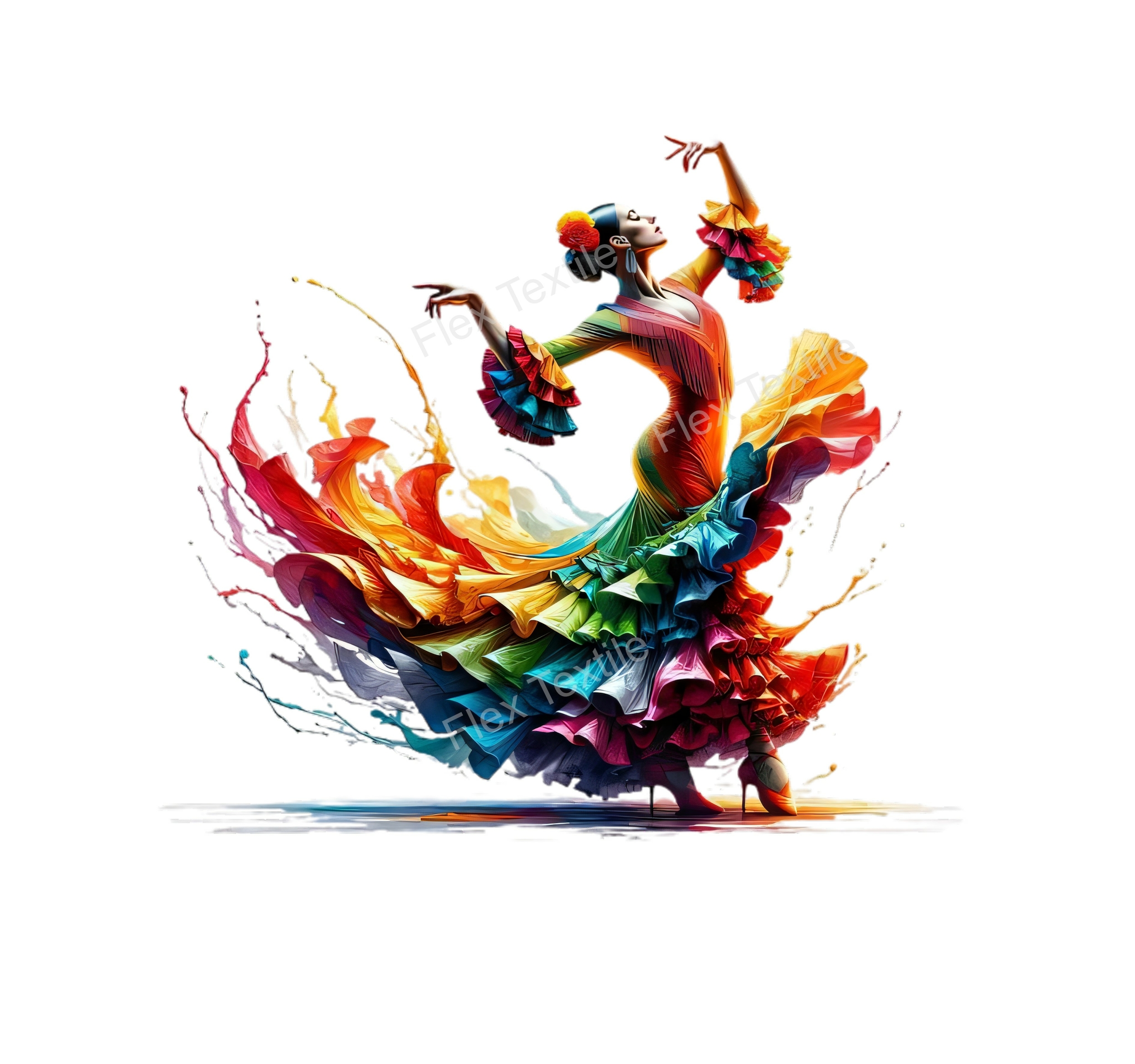 Danseuse Flamenco transfert thermocollant flex textile