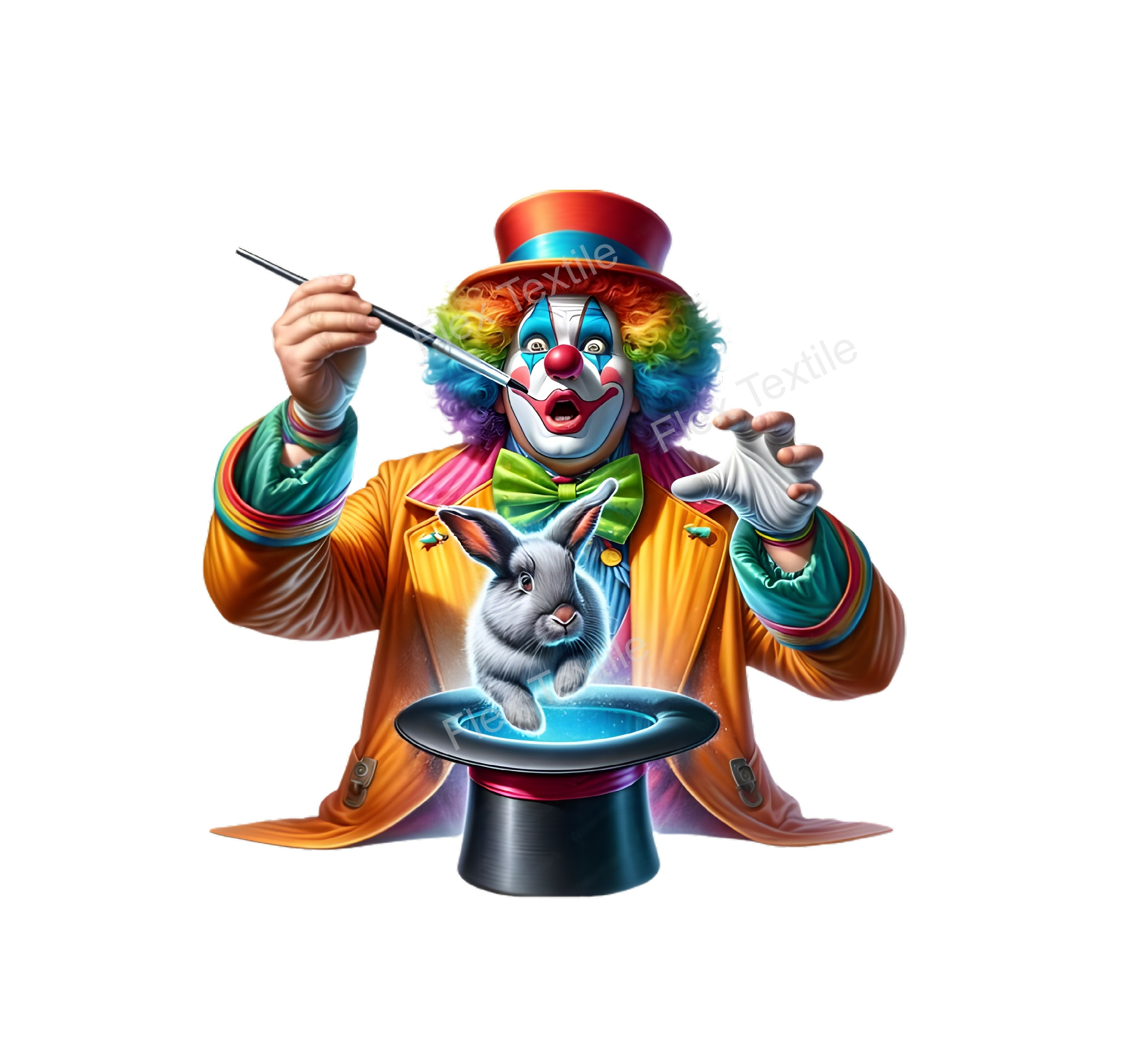 Clown Magie transfert thermocollant flex textile