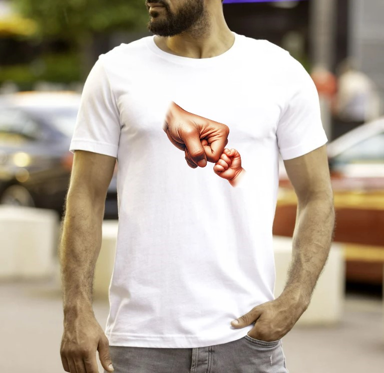 Fist Bump transfert thermocollant flex textile t-shirt homme enfant bébé femme débardeur sweat papa