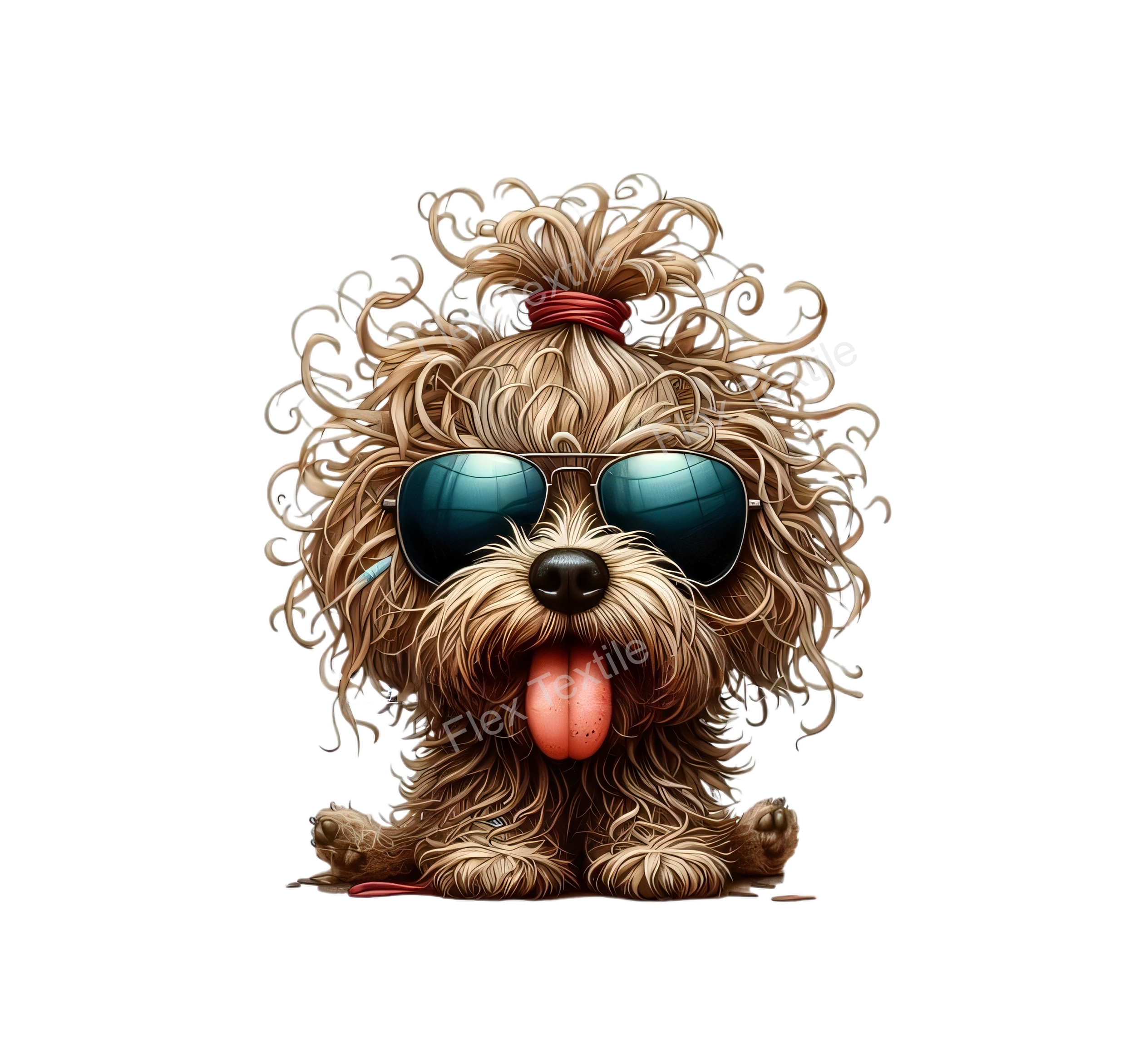 Chien Lunette Couette transfert thermocollant flex textile