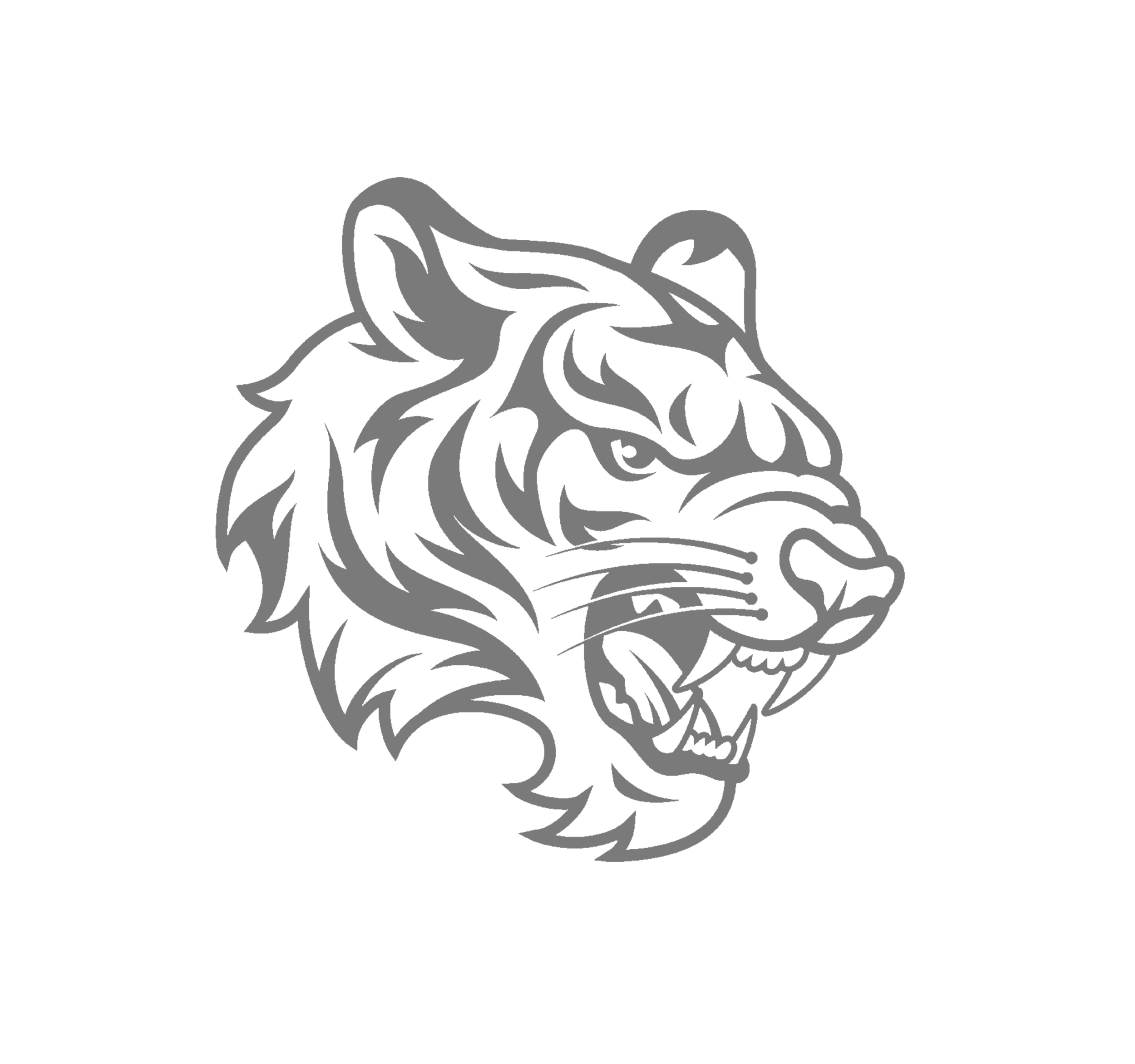 Tête Tigre Rugissant Motif Thermocollant