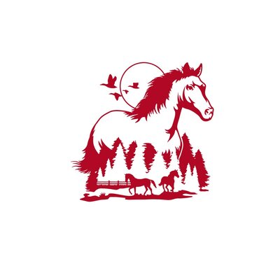 chevaux lune motif thermocollant