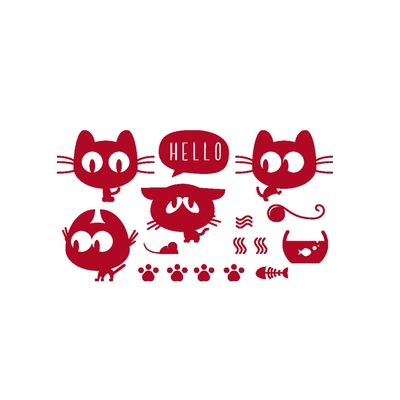 lot chats motifs thermocollants