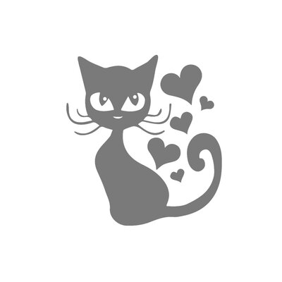 chat coeurs motif thermocollant