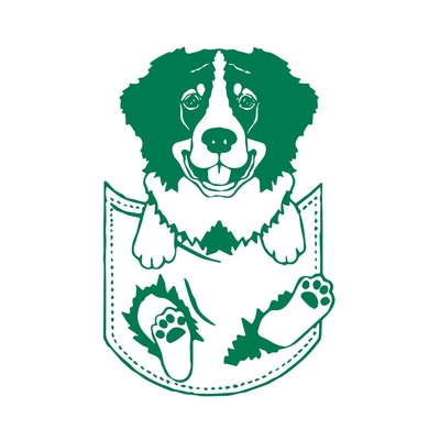 chien poche motif thermocollant