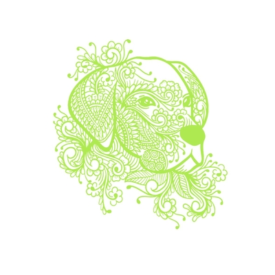 chien ornements collection mandala
