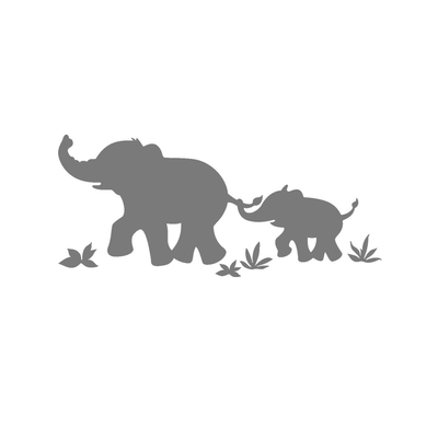 elephant et bebe motif thermocollant