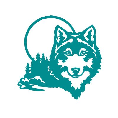 loup lune motif thermocollant