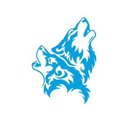 deux loups motif thermocollant