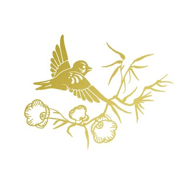 oiseau branche motif thermocollant