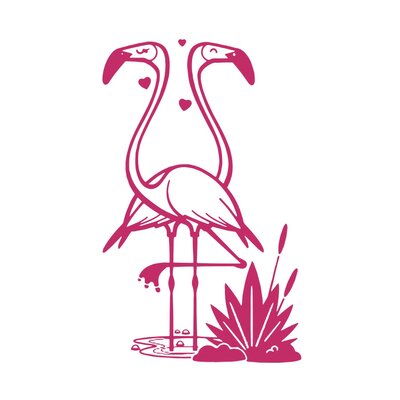 deux flamants motif thermocollant