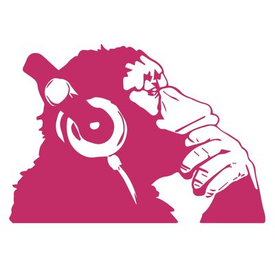 singe casque pense motif thermocollant