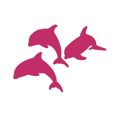 lot dauphins motif thermocollant