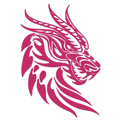 tête dragon motif thermocollant